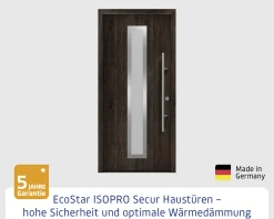 EcoStar Haustür ISOPRO Secur IPS 700S RC2 night oak 110 x 210 cm