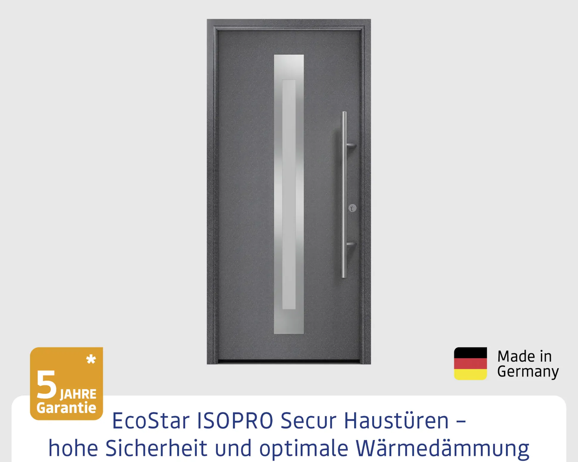 EcoStar Haustür ISOPRO Secur IPS 770S RC2 anthrazit metallic 110 x 210 cm