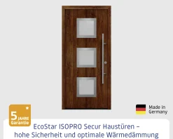 EcoStar Haustür ISOPRO Secur IPS 810S RC2 dark oak 110 x 210 cm
