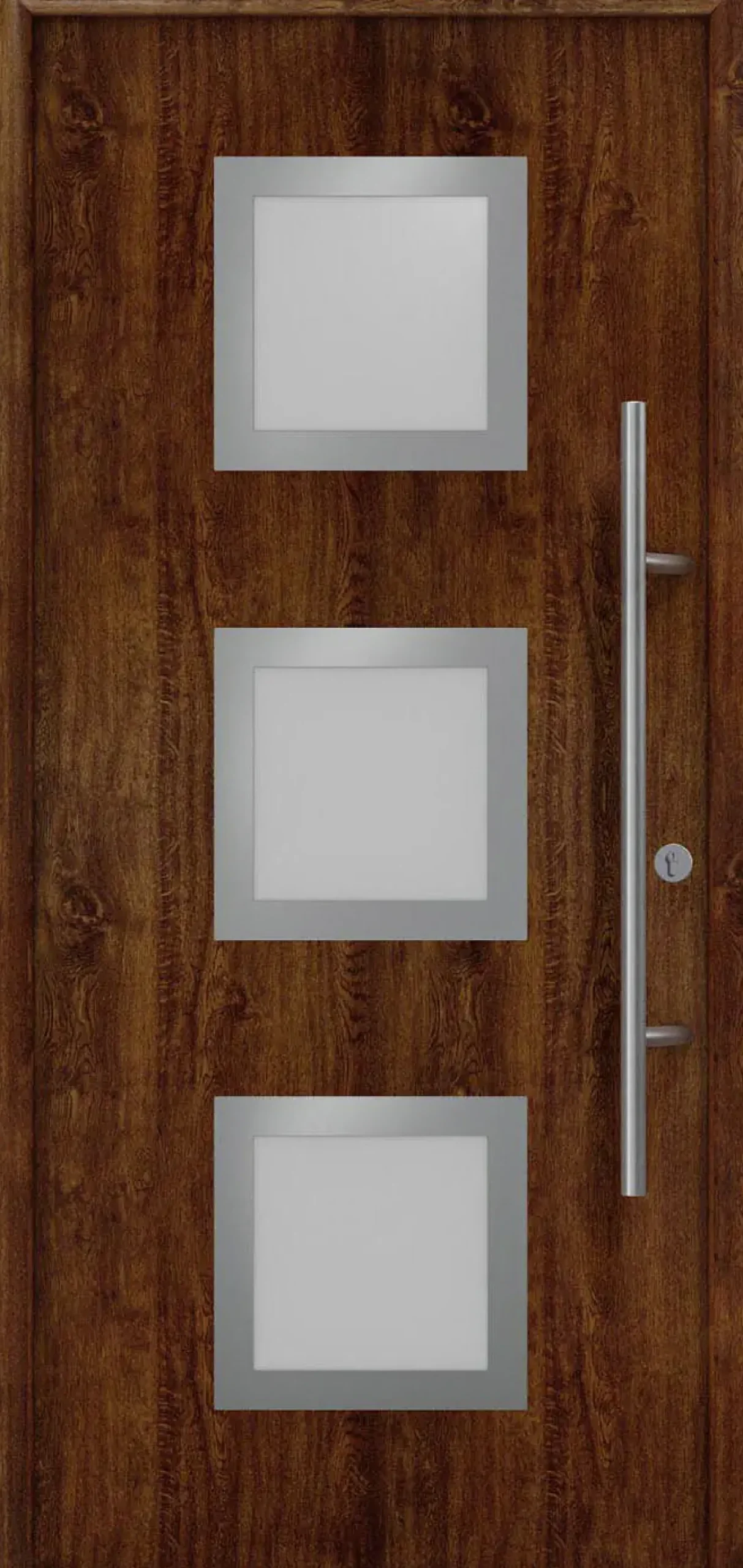 EcoStar Haustür ISOPRO Secur IPS 810S RC2 dark oak 110 x 210 cm