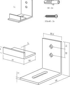 Führungsschiene Schiebetürsystem, schwarz