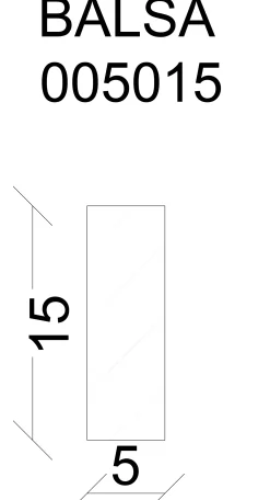 FN Neuhofer Balsa Leiste 100 cm 15 x 5 mm Balsa