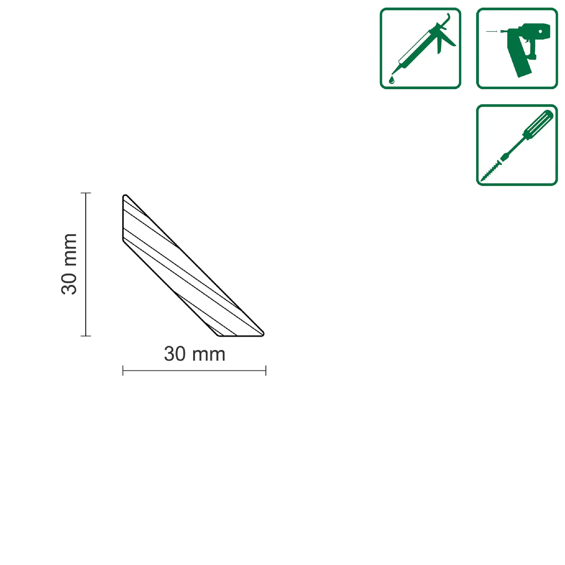 FN Neuhofer Dreikantleiste trapezförmig 100 cm 30 x 30 mm Fichte/Kiefer
