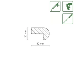 FN Neuhofer Falzleiste 95 cm 30 x 20 mm Buche
