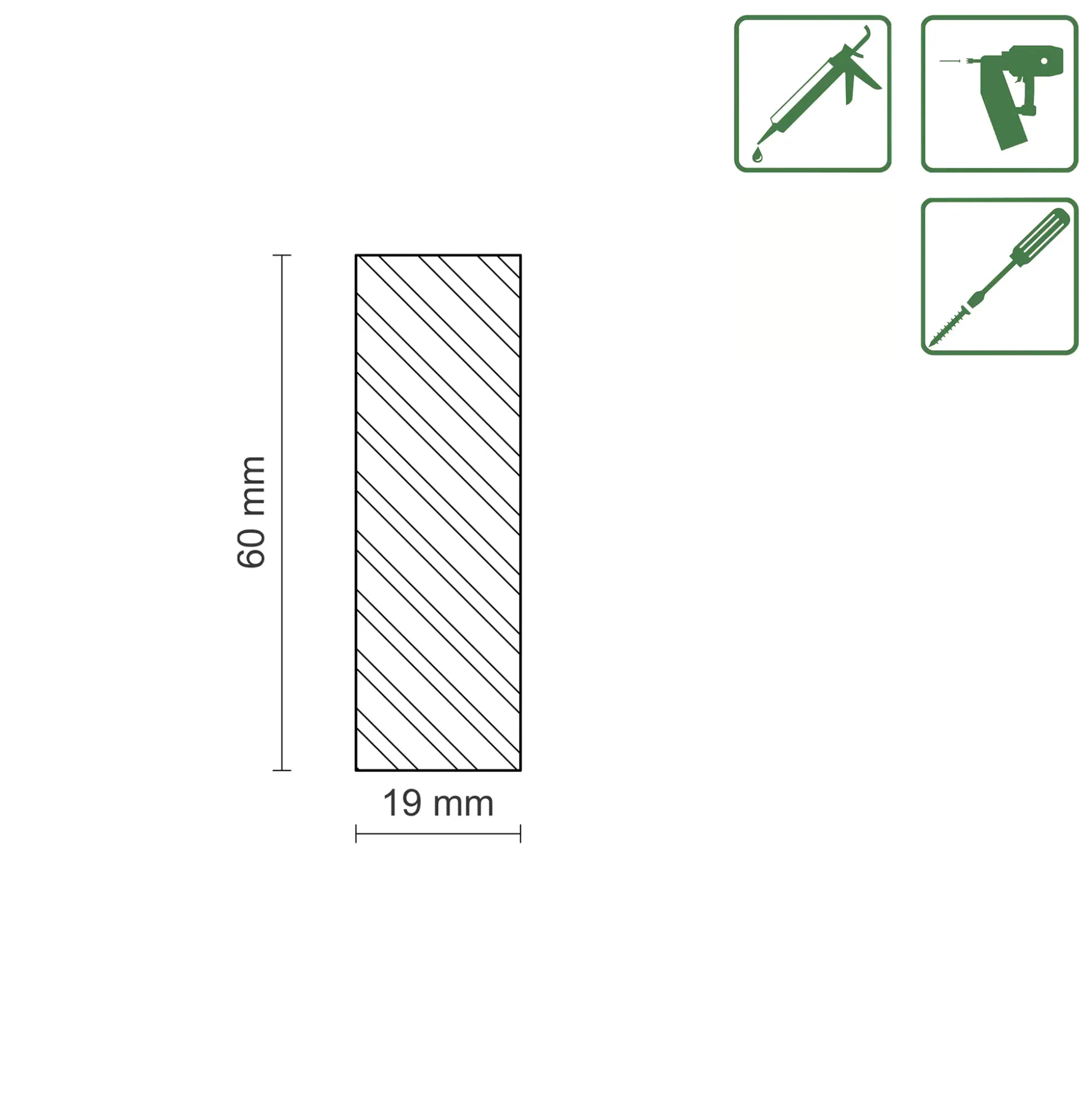 FN Neuhofer Flachleiste 100 cm 60 x 19 mm Fichte/Kiefer
