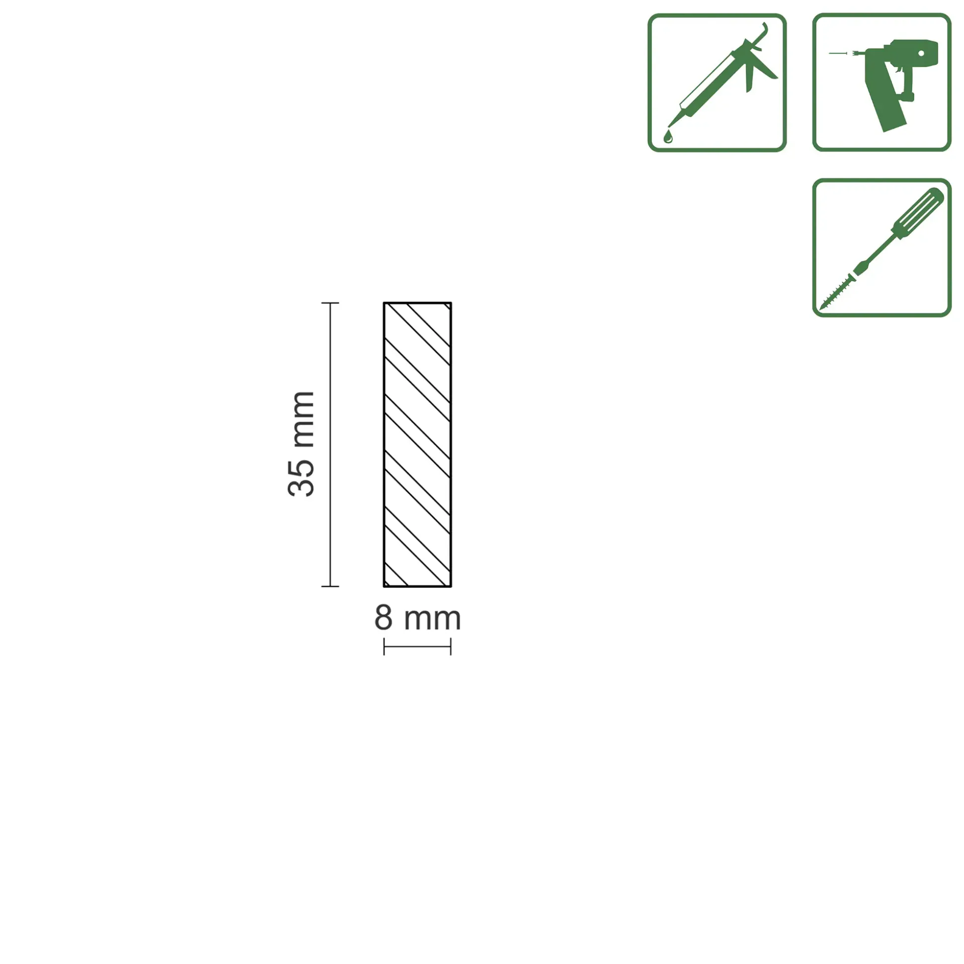 FN Neuhofer Flachleiste 95 cm 35 x 8 mm Buche