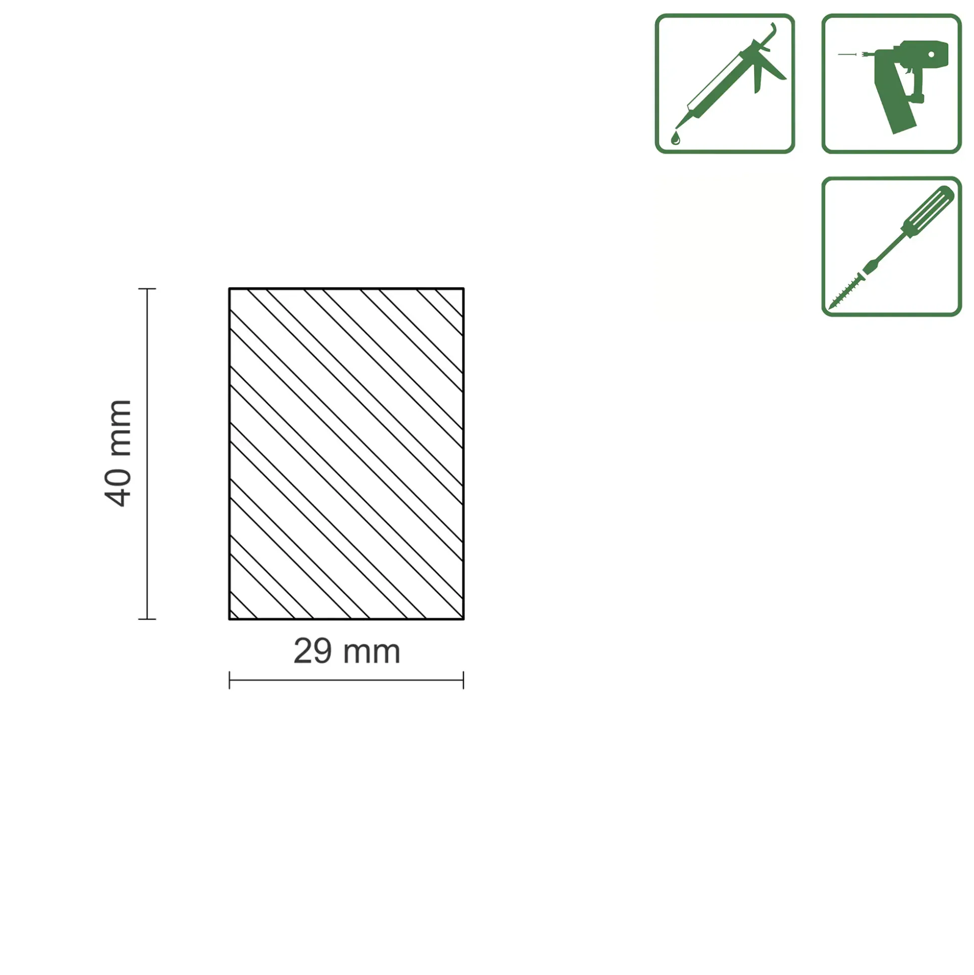 FN Neuhofer Flachleiste 95 cm 40 x 29 mm Buche