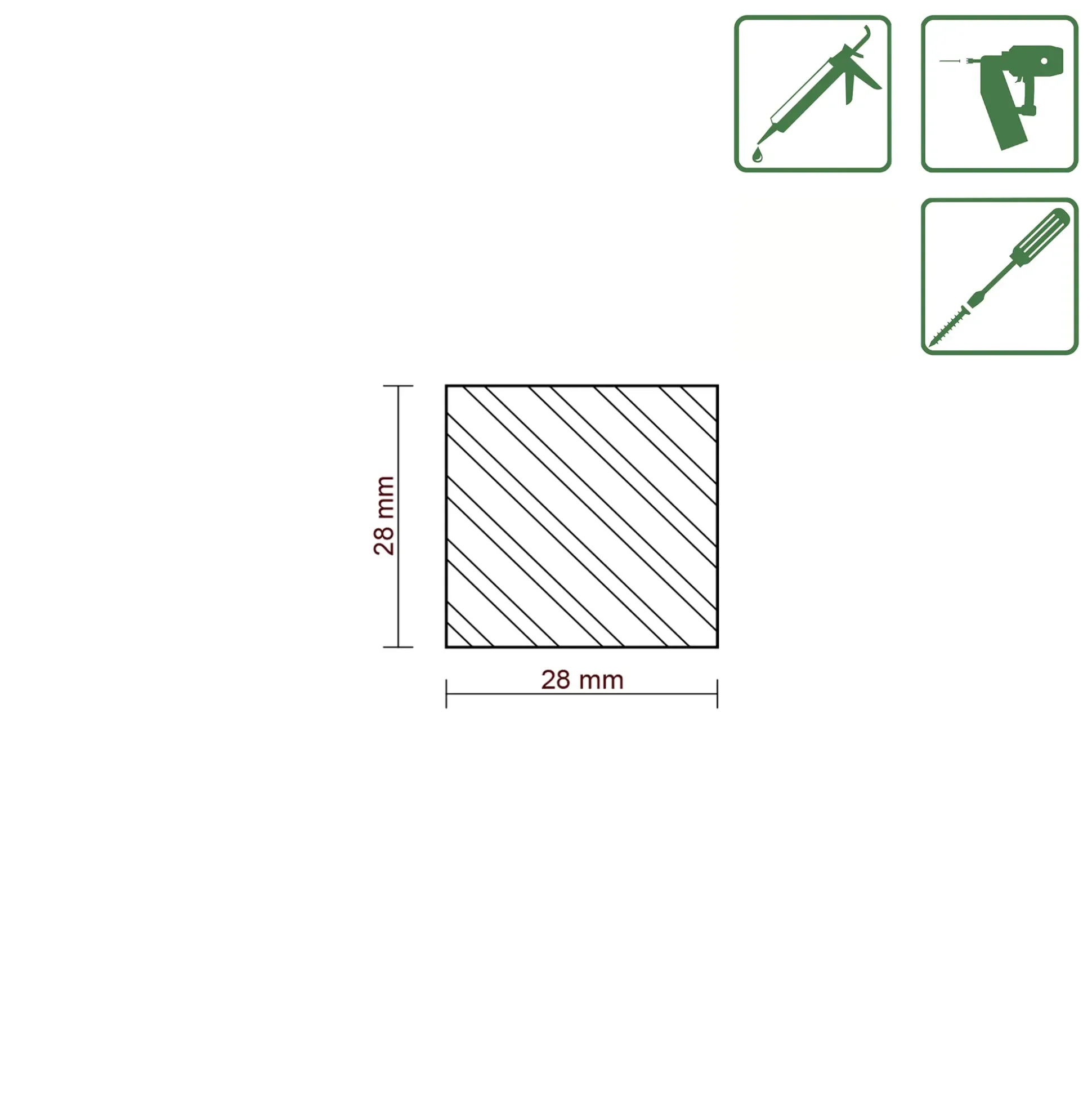 FN Neuhofer Flachleiste 200 cm 28 x 28 mm Lärche roh