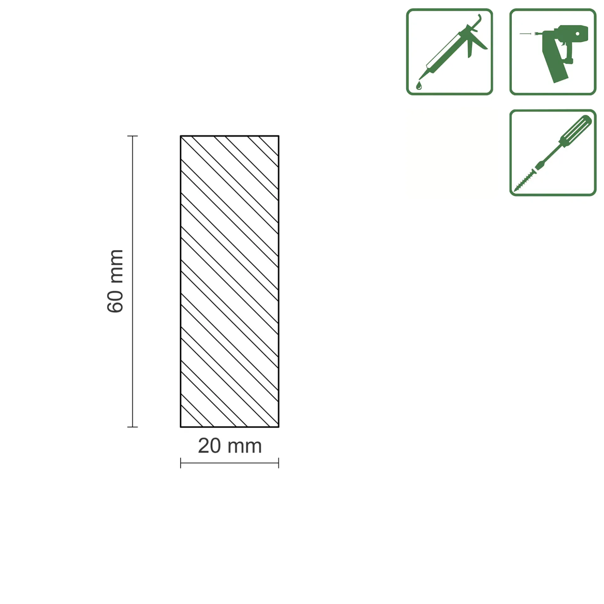 FN Neuhofer Flachleiste 95 cm 60 x 20 mm Buche