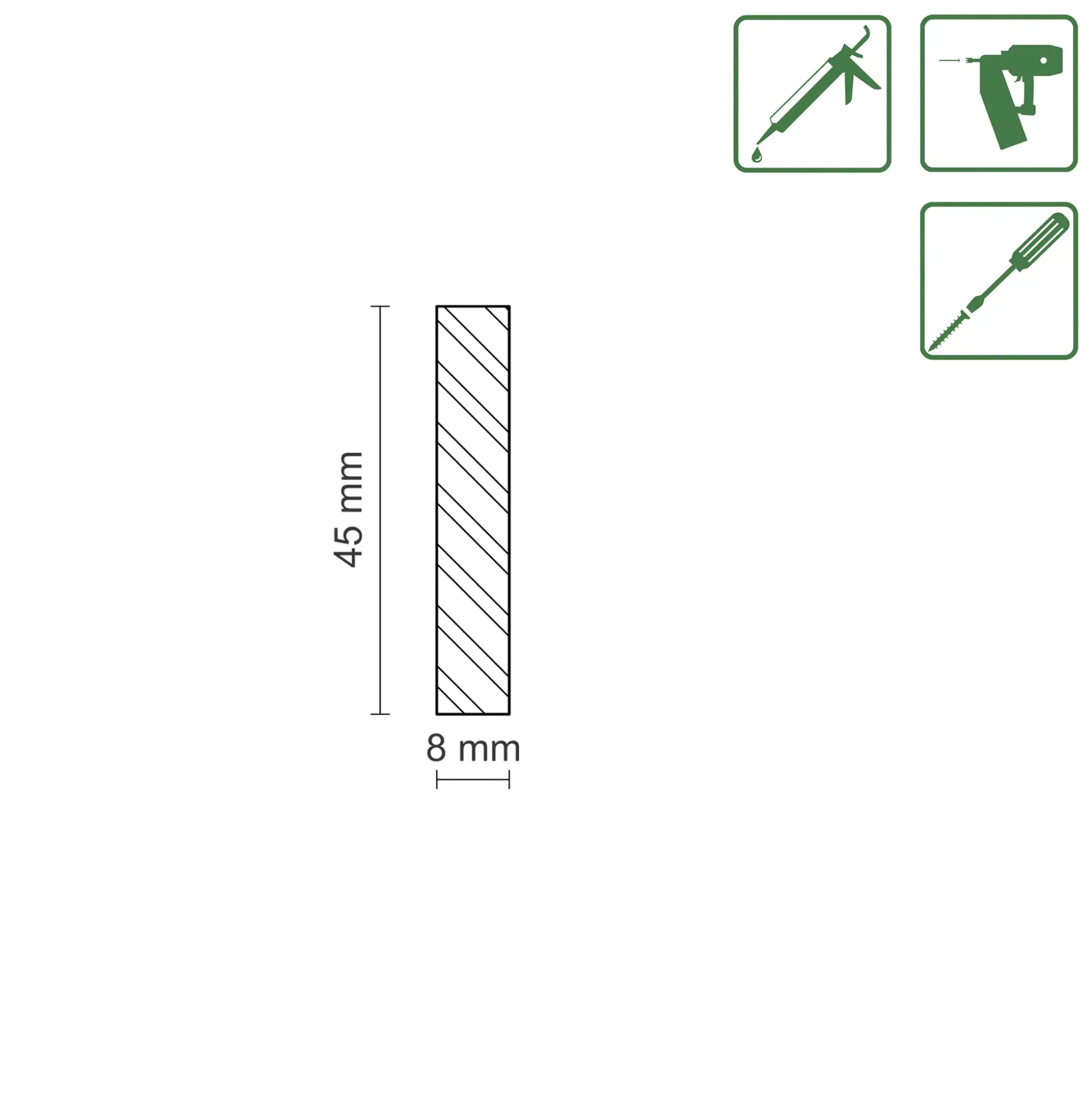 FN Neuhofer Flachleiste 95 cm 45 x 8 mm Buche