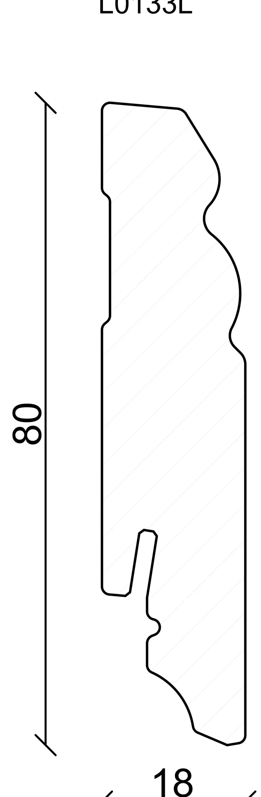 FN Neuhofer Fußleiste profiliert 240 cm 80 x 18 mm Fichte/Kiefer