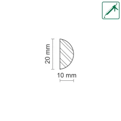 FN Neuhofer Halbrundstab 240 cm 20 x 10 mm Fichte/Kiefer