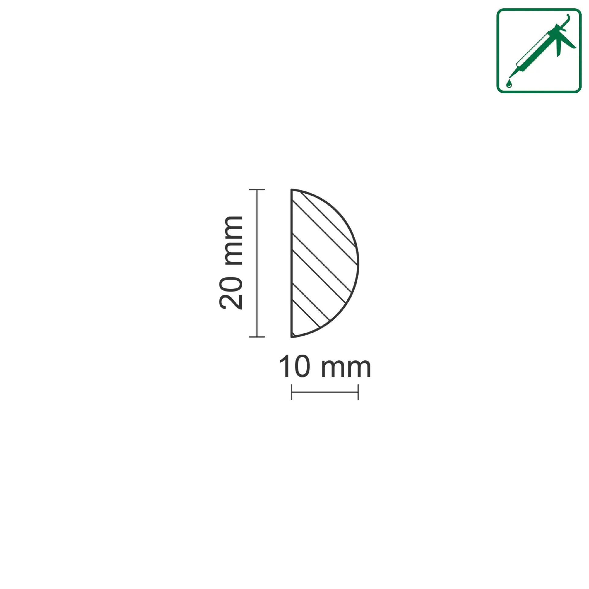 FN Neuhofer Halbrundstab 240 cm 20 x 10 mm Fichte/Kiefer