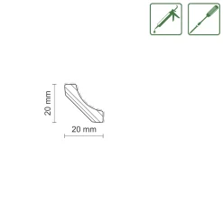 FN Neuhofer Hohlkehlleiste 240 cm 20 x 20 mm Fichte/Kiefer