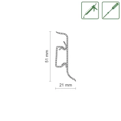 FN Neuhofer Klemmsockelleiste 250 cm 50 x 22,5 mm Kalkeiche hell