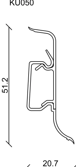 FN Neuhofer Klemmsockelleiste 250 cm 50 x 22,5 mm Kalkeiche hell