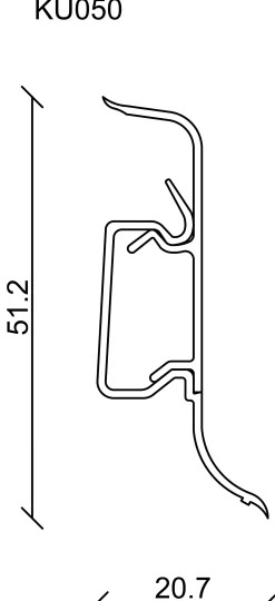 FN Neuhofer Klemmsockelleiste 250 cm 50 x 22,5 mm Kirsch SB