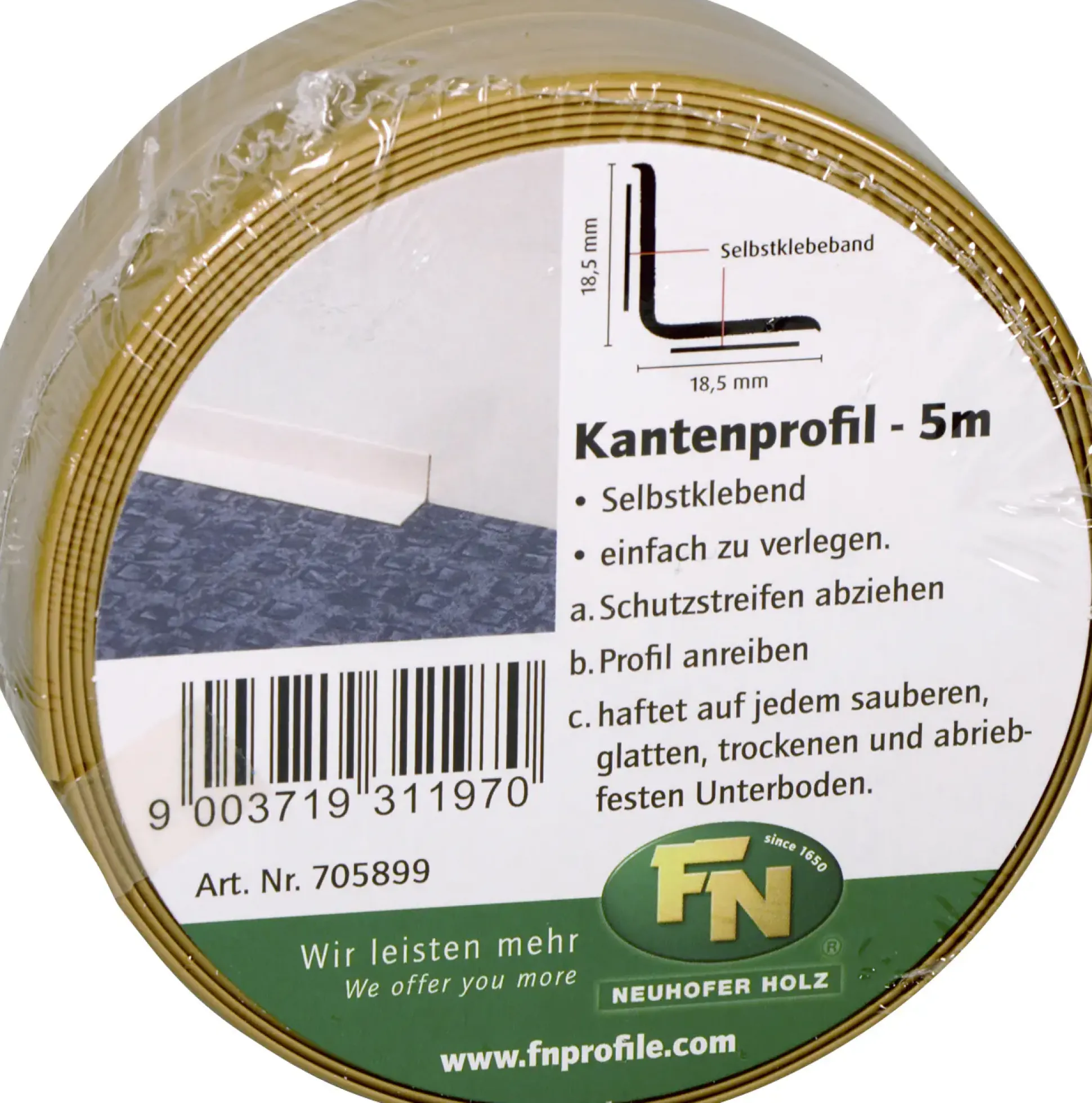 FN Neuhofer Knickwinkelleiste 500 cm 18,5 x 18,5 mm Eiche