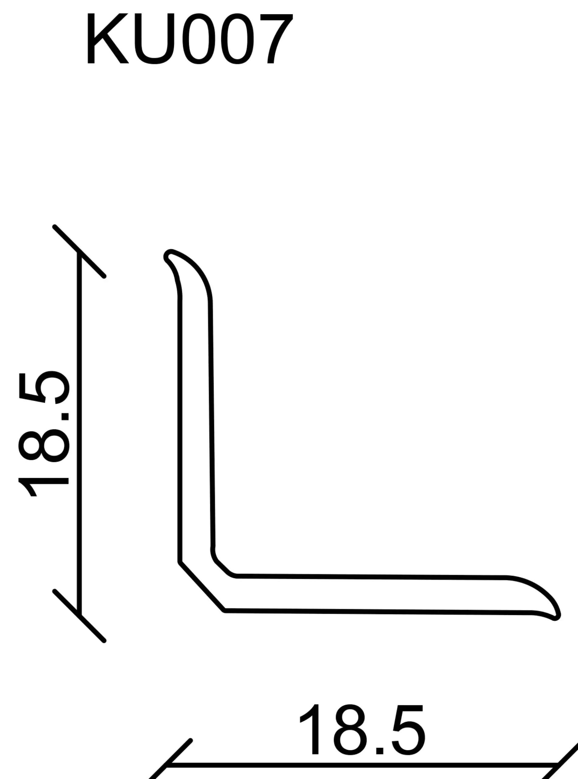 FN Neuhofer Knickwinkelleiste 500 cm 18,5 x 18,5 mm Eiche