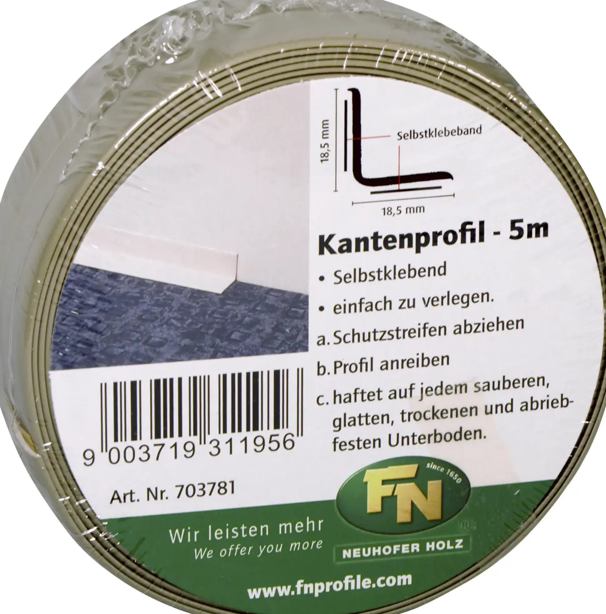 FN Neuhofer Knickwinkelleiste 500 cm 18,5 x 18,5 mm beige