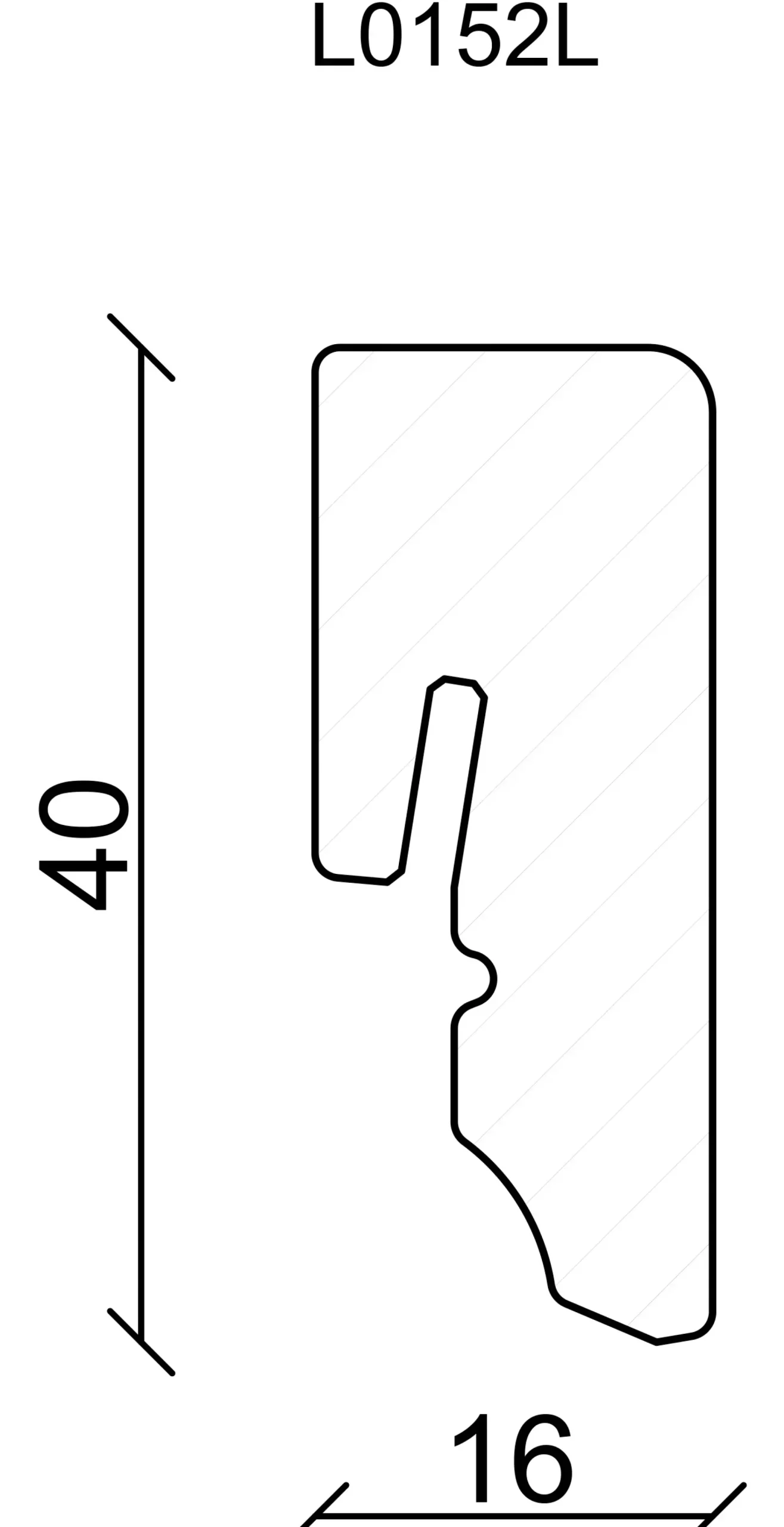 FN Neuhofer Sockelleiste eckig RAL9010 240 cm 40 x 16 mm Fichte/Kiefer