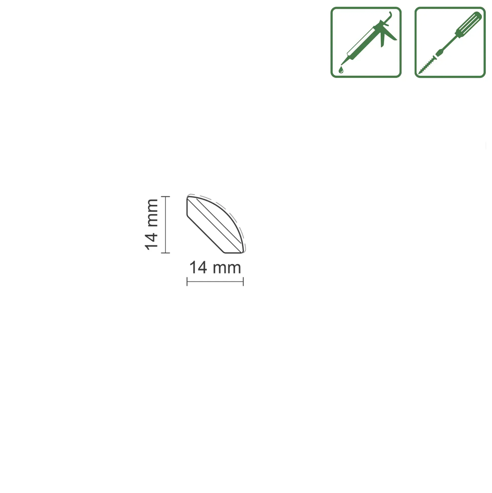 FN Neuhofer Viertelrundstab L0184 RAL9010 240 cm 14 x 14 mm