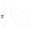 FN Neuhofer Viertelrundstab L0185 RAL9010 240 cm 18 x 18 mm