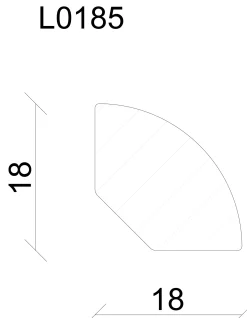FN Neuhofer Viertelrundstab L0185 RAL9010 240 cm 18 x 18 mm