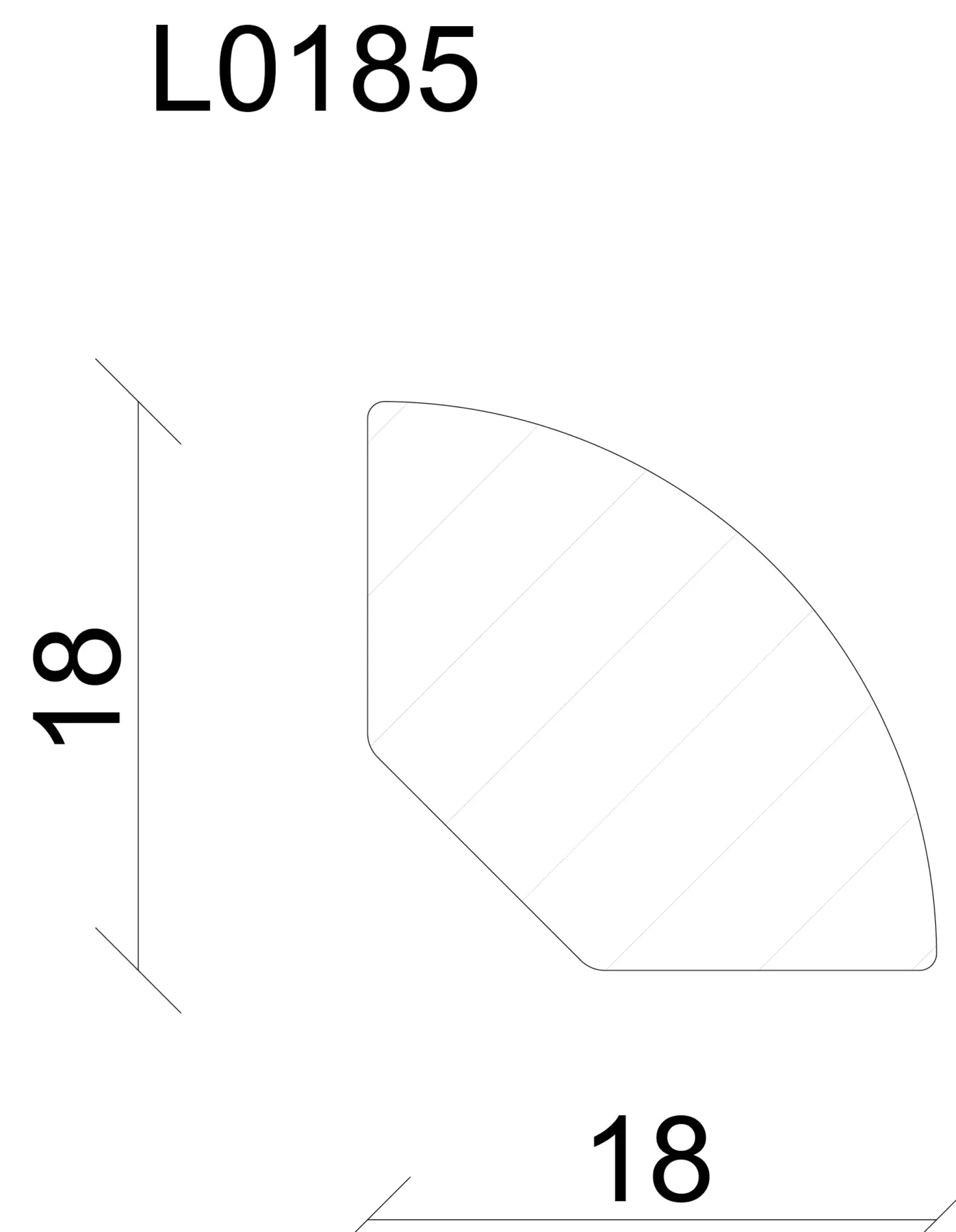 FN Neuhofer Viertelrundstab L0185 RAL9010 240 cm 18 x 18 mm
