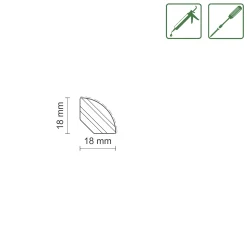 FN Neuhofer Viertelrundstab L0185 RAL9010 240 cm 18 x 18 mm
