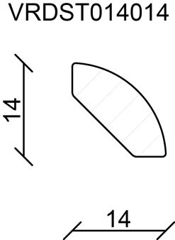 FN Neuhofer Viertelrundstab 100 cm 14 x 14 mm