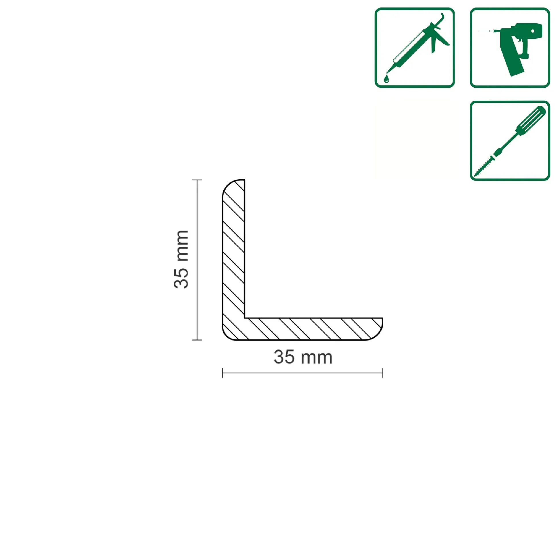 FN Neuhofer Winkelleiste 240 cm 35 x 35 mm Fichte/Kiefer
