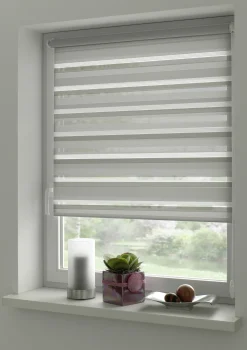 Gardinia EasyFix Doppelrollo grau 45 x 150 cm