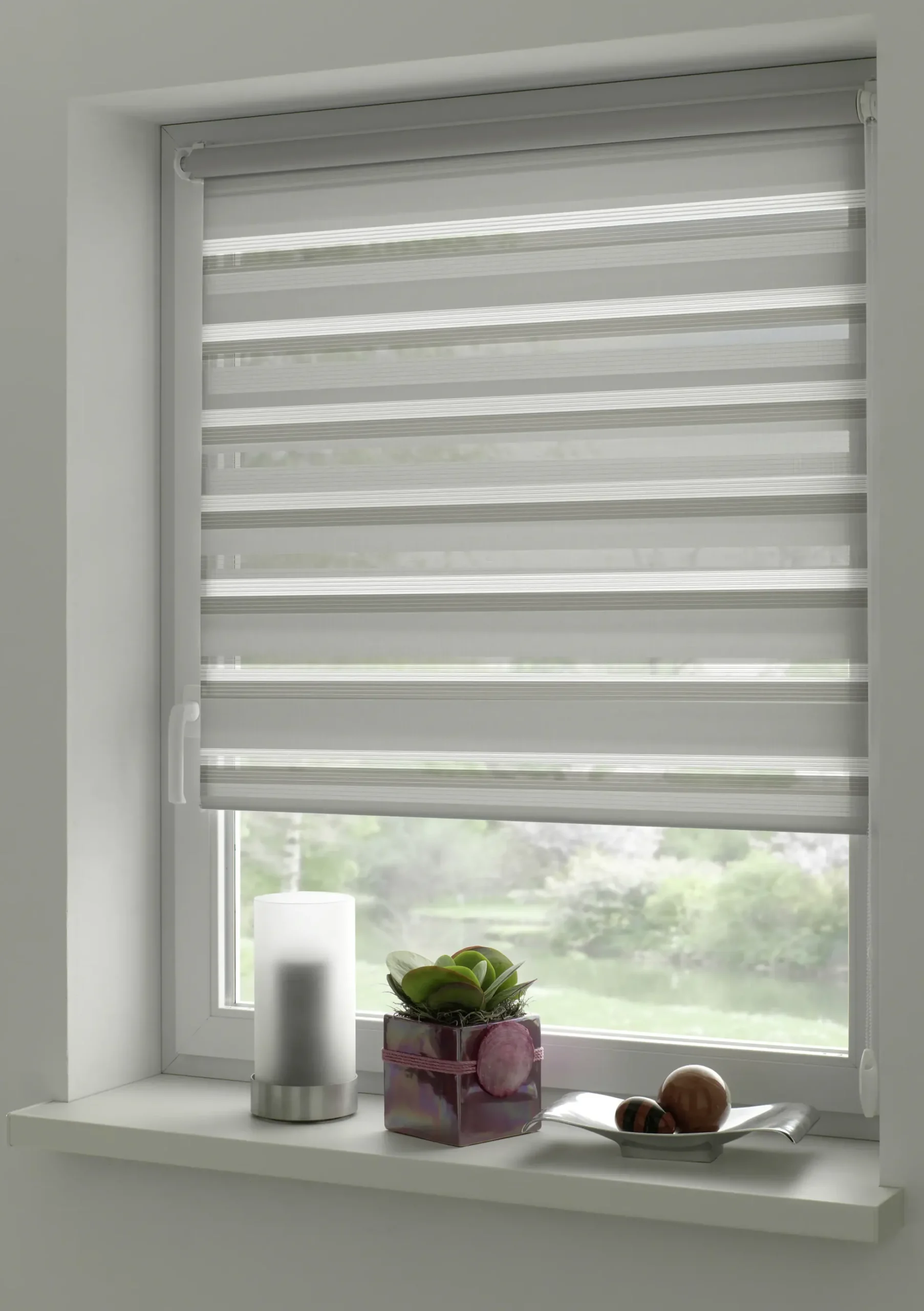Gardinia EasyFix Doppelrollo grau 45 x 150 cm