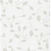 Gardinia EasyFix Rollo mit Blättern weiß beige 120 x 150 cm
