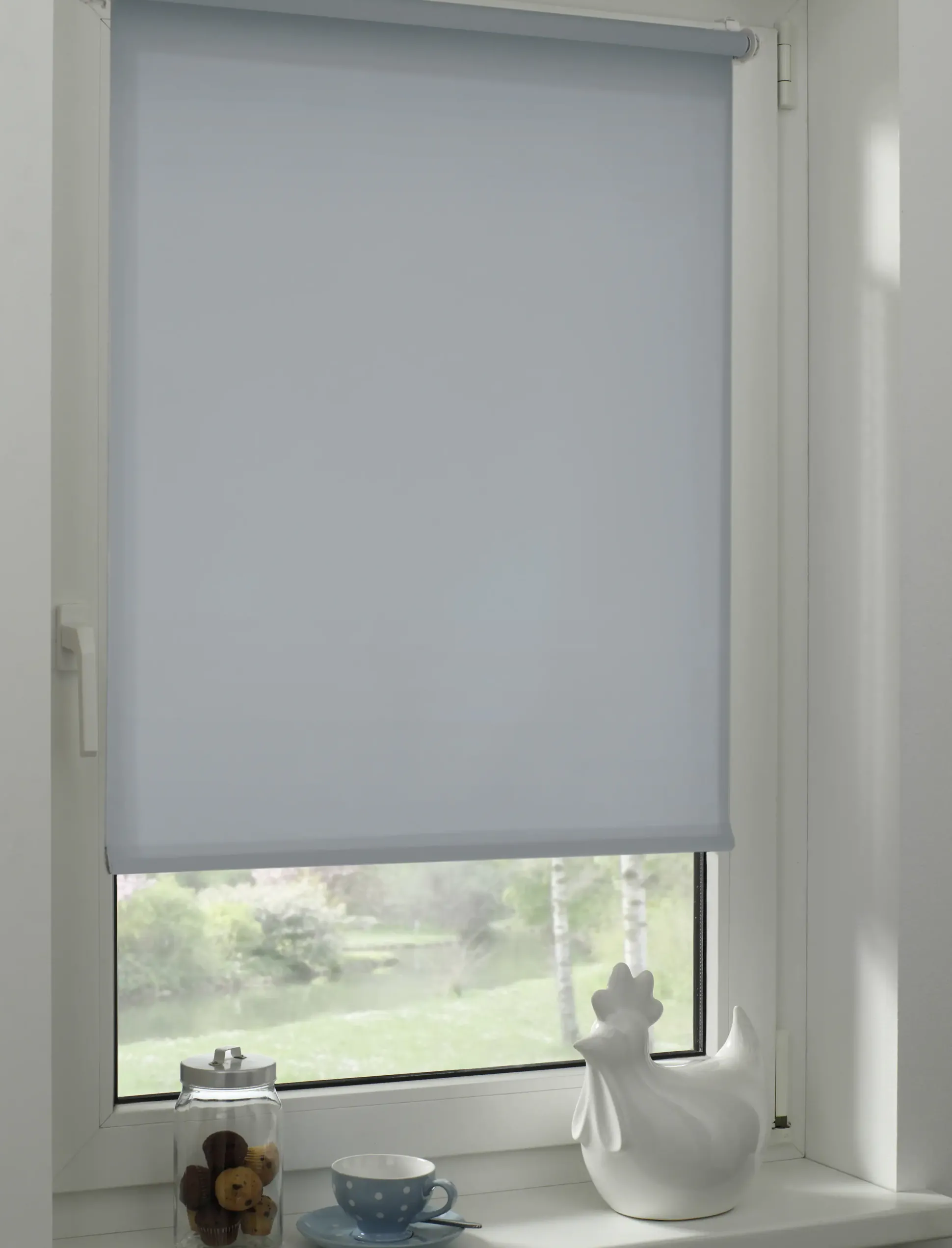 Gardinia EasyFix Rollo rauchblau 120 x 150 cm