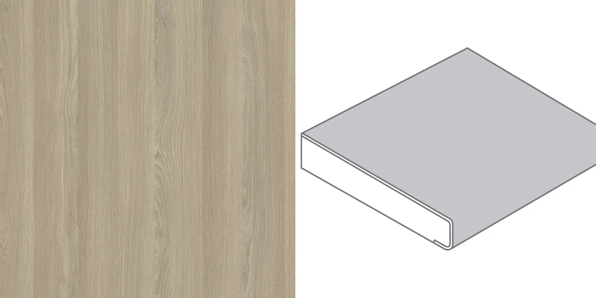 Getalit Fensterbank Holz InForm Ei357PoF 410 x 30 x 2,28 cm eiche/beige
