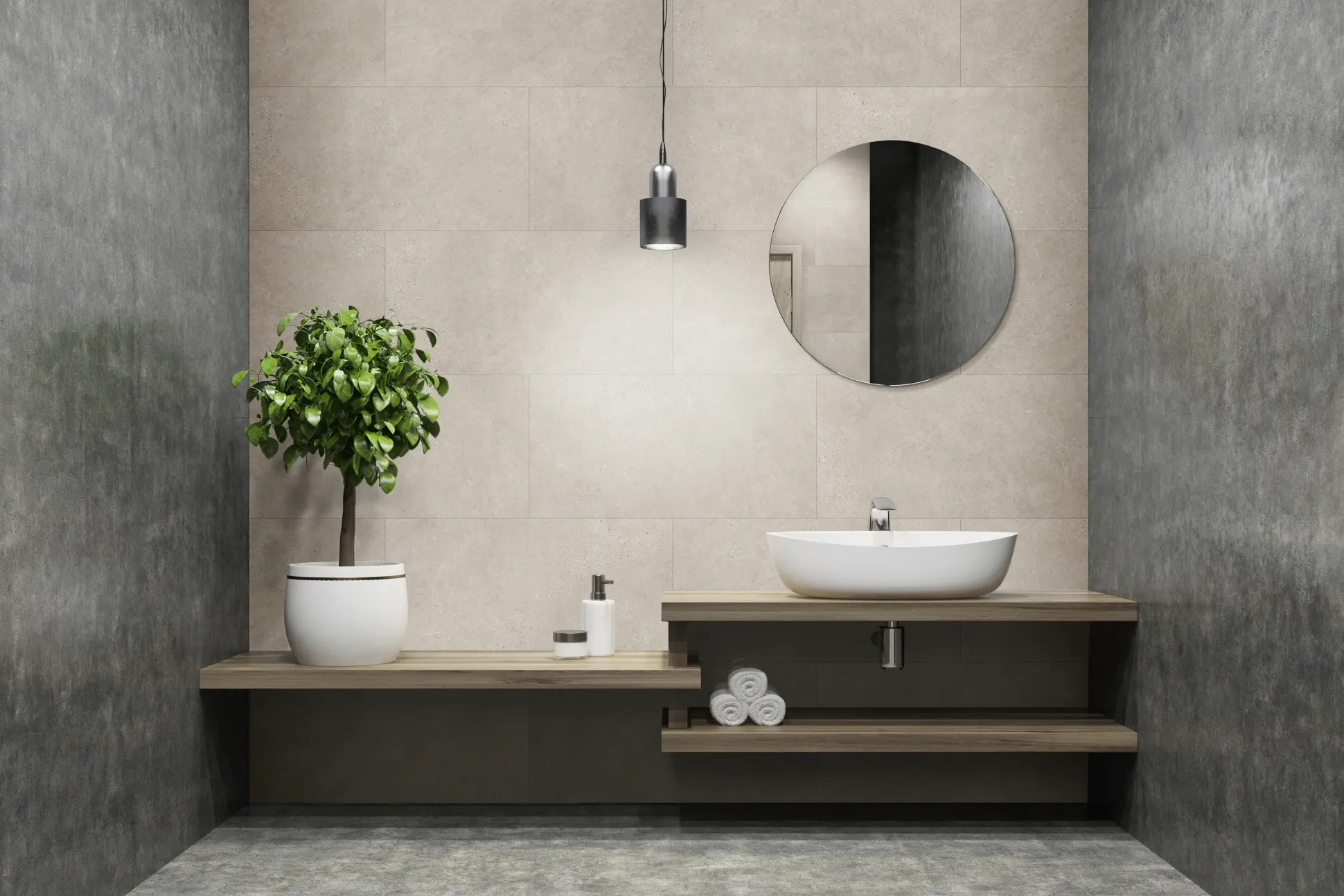 Grosfillex Kunststoffpaneel GX Wall+ Cream Slate 90 x 45 cm 5 mm