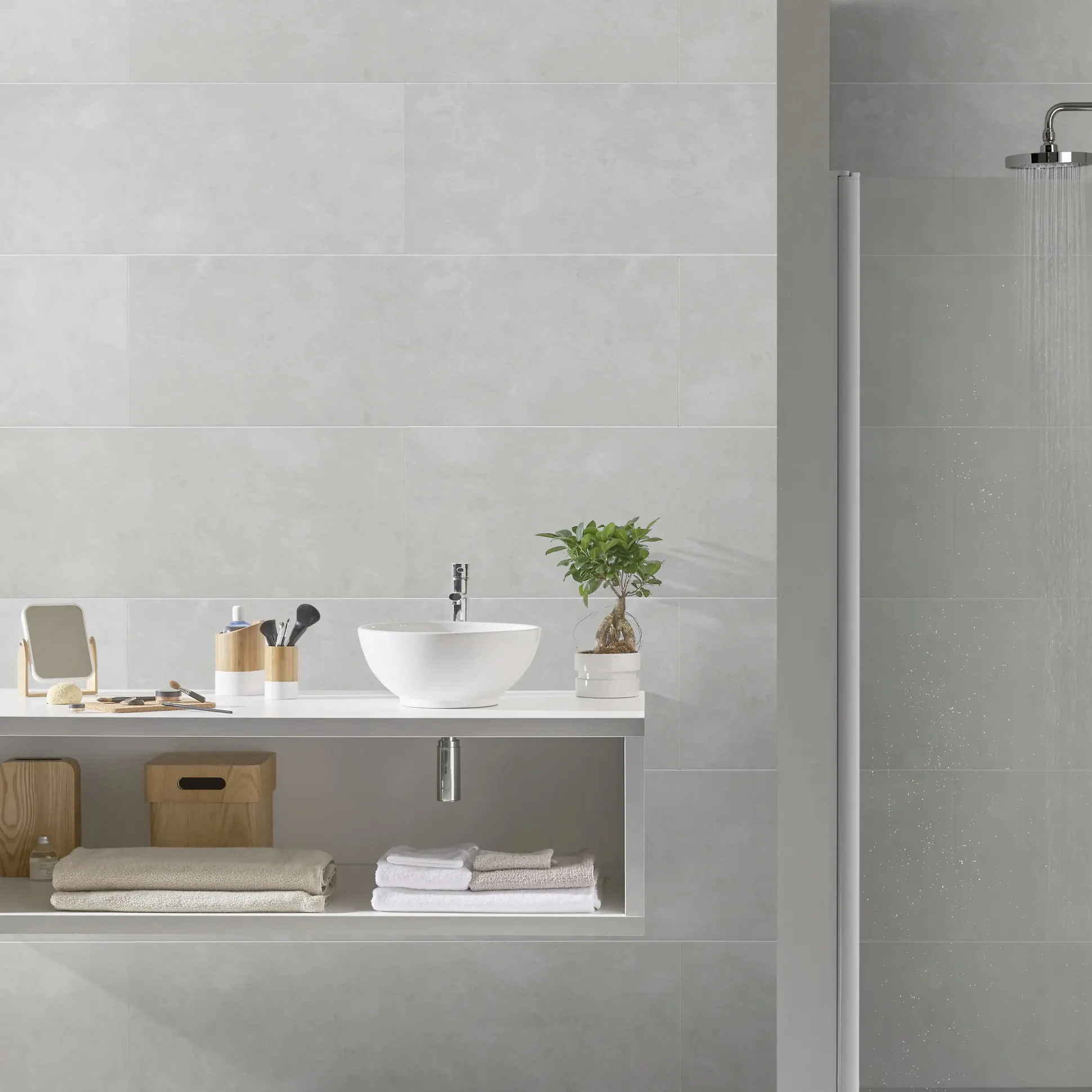 Grosfillex Kunststoffpaneele Element Compact 120 x 37,5 cm 8 mm Beton grau