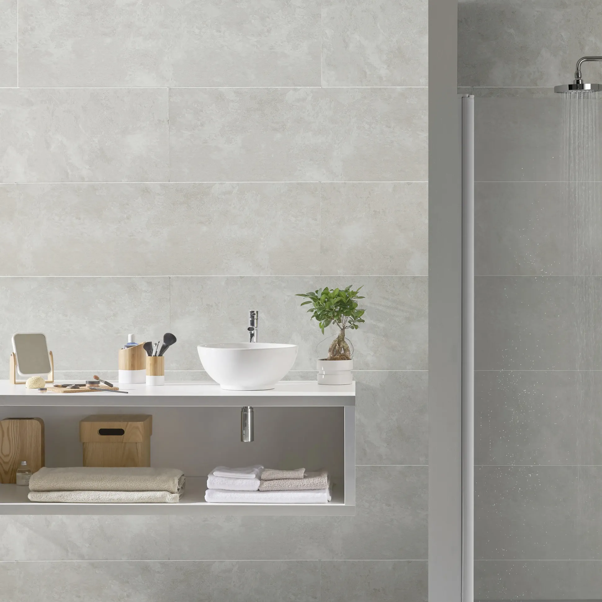 Grosfillex Kunststoffpaneele Element Compact 120 x 37,5 cm 8 mm Beton taupe