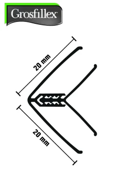 Grossfillex Innen/Außenwinkel für Paneele 5-8 mm Stärkte 260 cm lang alufarben