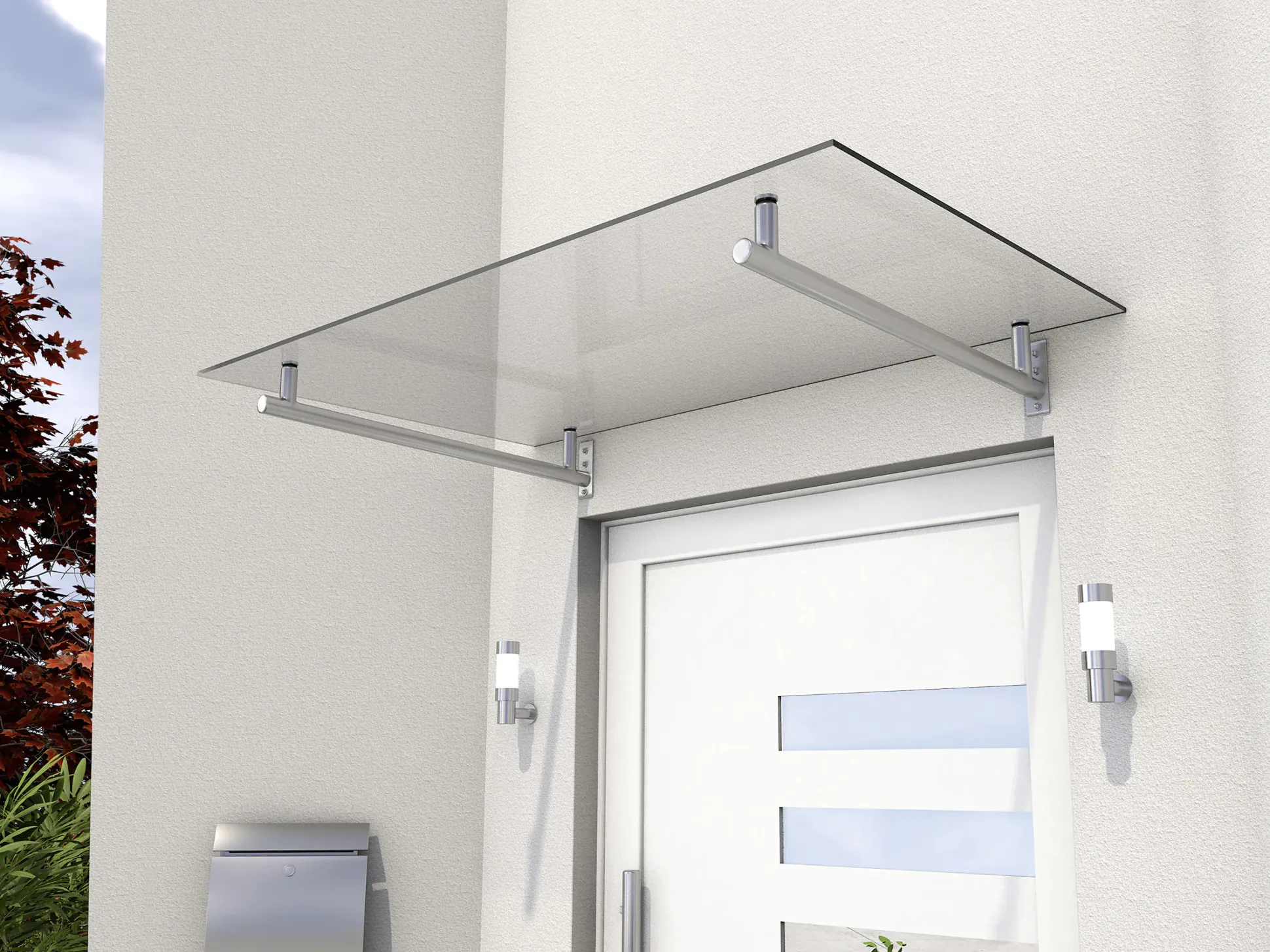 Gutta Edelstahlvordach HD 160 Edelstahl, Verbundglas klar