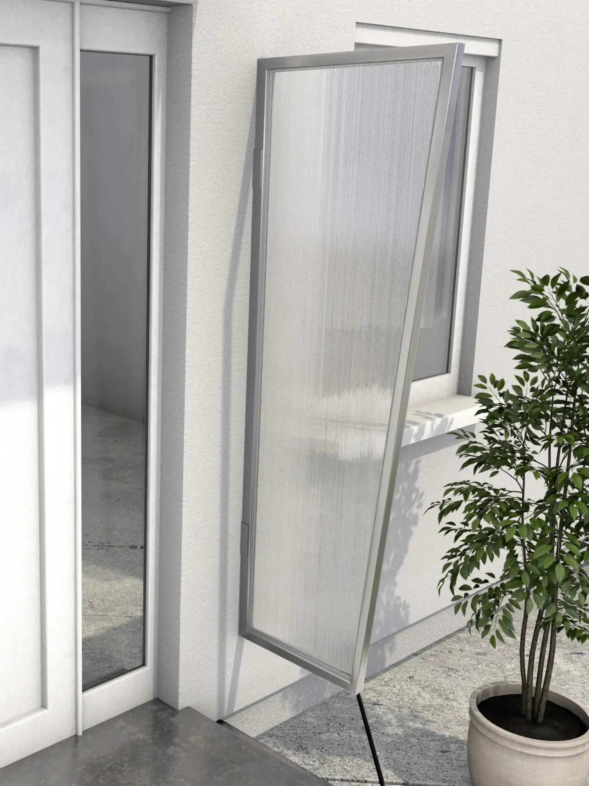 Gutta Seitenblende B2 Edelstahloptik, Polycarbonat klar