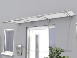 Gutta Vordach PT- L 2700 Edelstahl, Acrylglas satiniert weiß