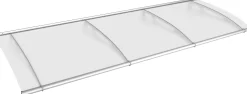 Gutta Vordach PT- L 2700 Edelstahl, Acrylglas satiniert weiß