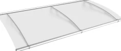 Gutta Vordach PT- L 1900 Edelstahl, Acrylglas satiniert weiß