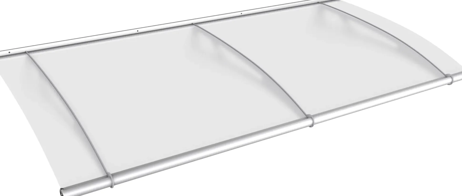 Gutta Vordach PT- L 1900 Edelstahl, Acrylglas satiniert weiß