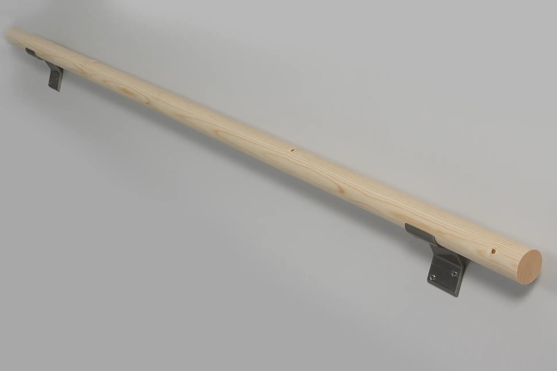 Handlaufset Fichte mit Alu-Konsolen / 150 cm Ø 40 mm