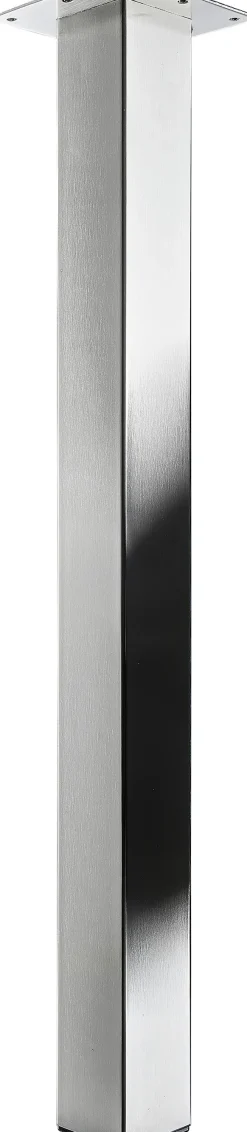 Hettich Design-Tischbein Mella Edelstahl-Optik, eckig, glänzend, 1 Stück