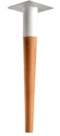 Hettich Möbelfuß 5,0 x 42 cm Buche/Stahl weiß - 1 Stück